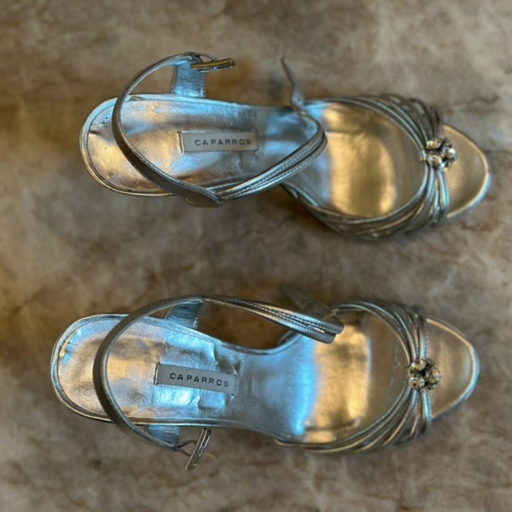 Caparros Silver Strappy Sandal